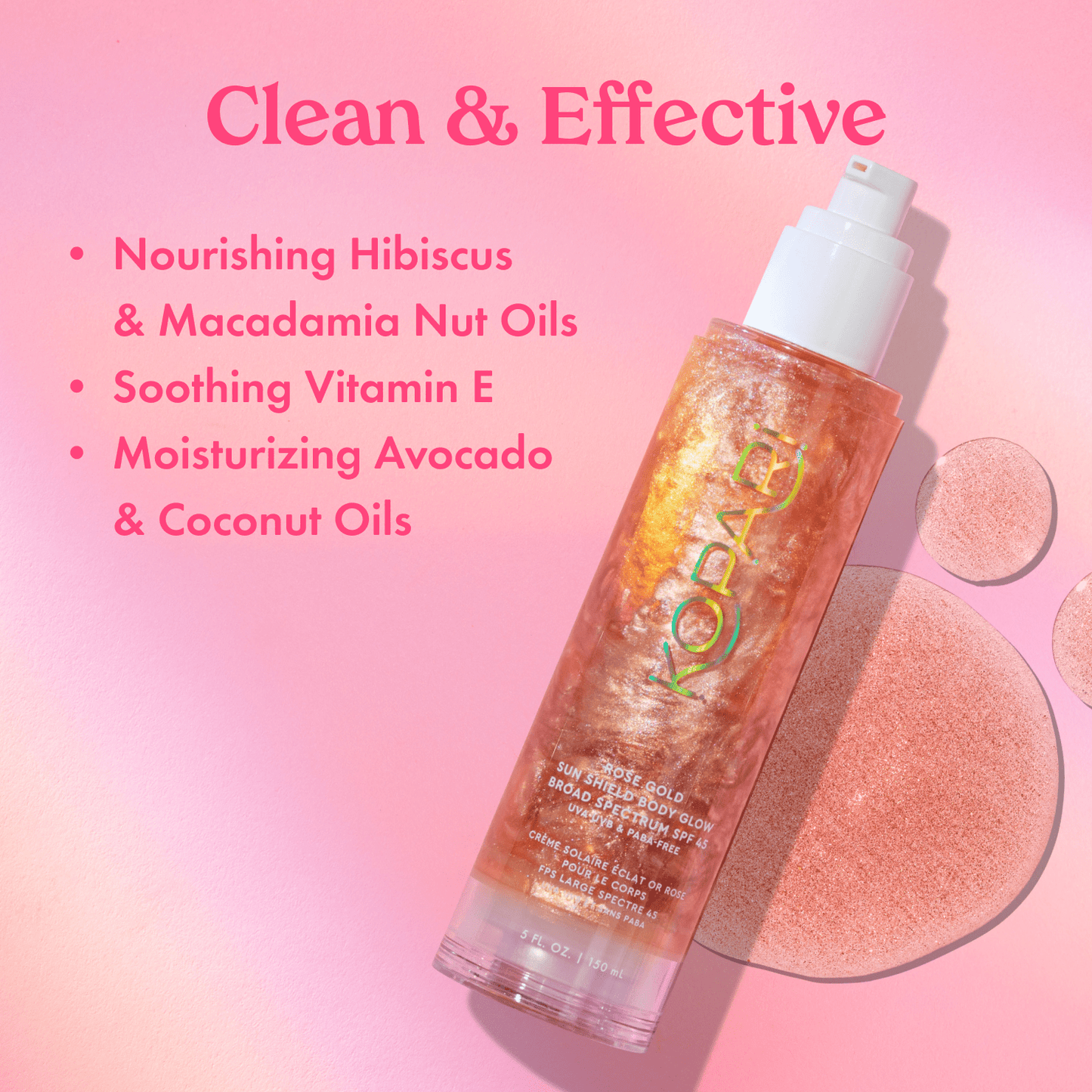 Rose Gold Sun Shield Body Glow Sunscreen SPF 45