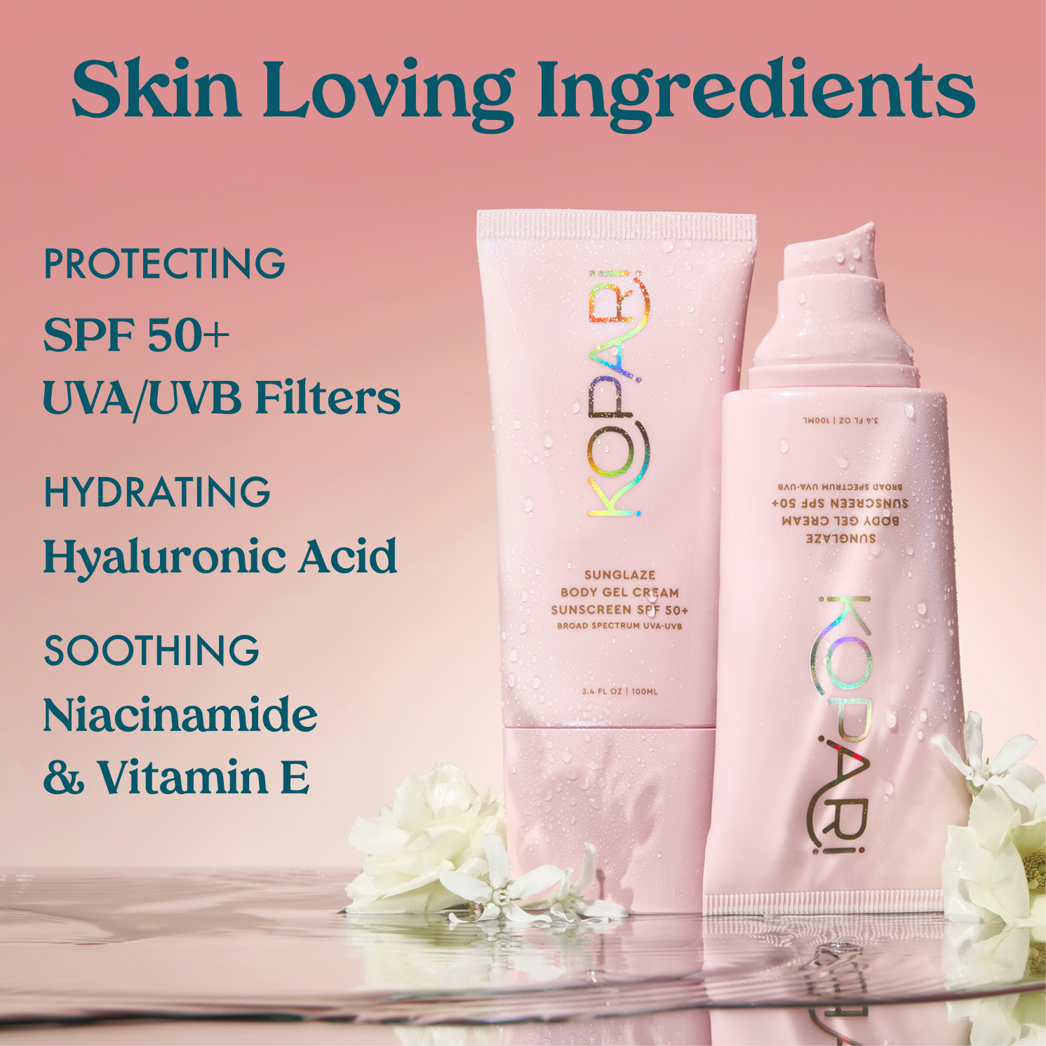 Sunglaze Body Gel Cream Sunscreen SPF 50+