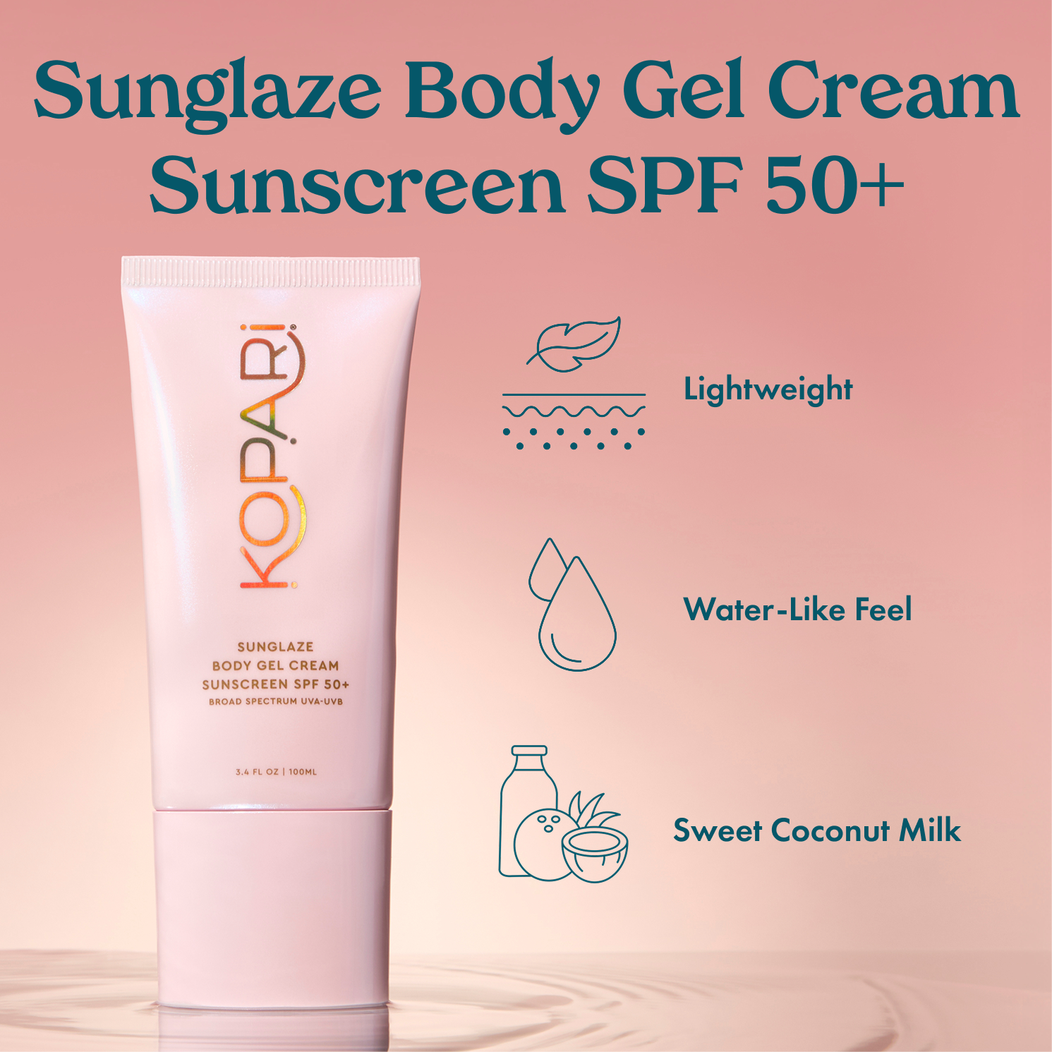 Sunglaze Body Gel Cream Sunscreen SPF 50+